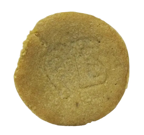 Tumbeler sugar cookie with creamy peanut butter center on a white background