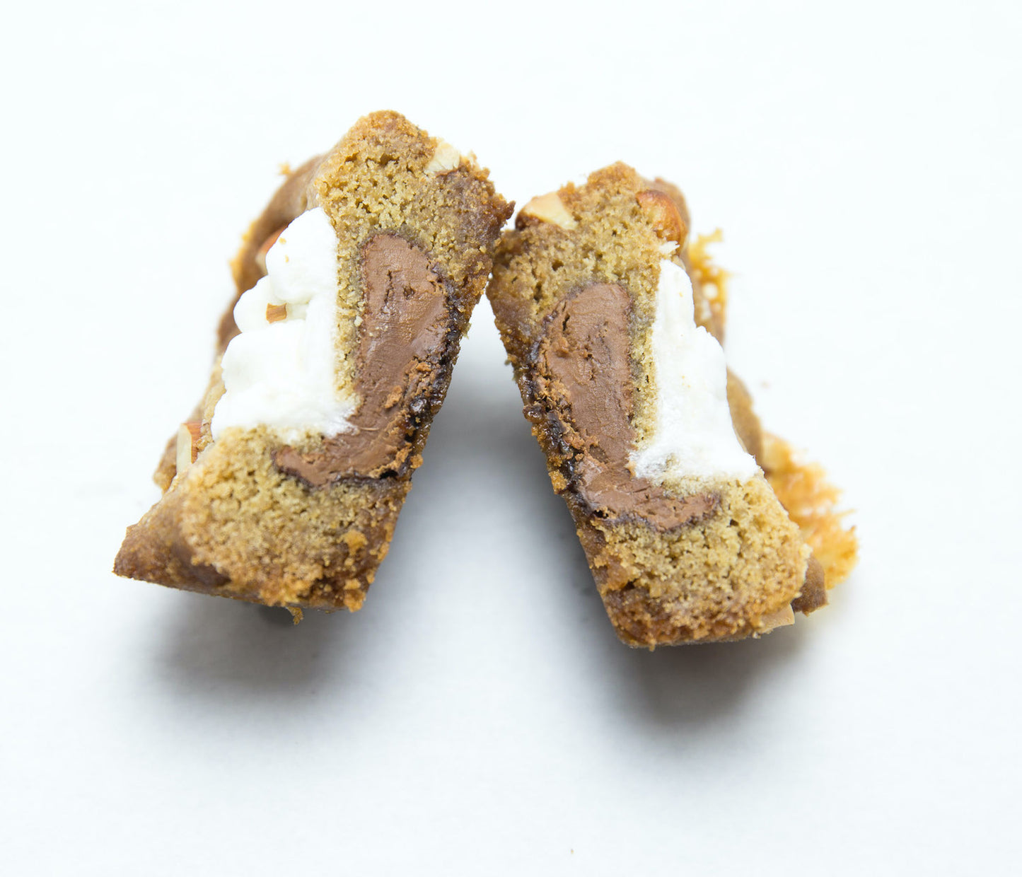 S’mores — Tumbeler Cookie Filled with a Milk or White Chocolate Truffle Graham Crackers & Marshmallows